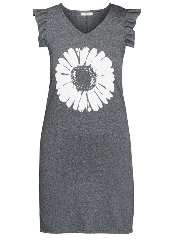 bonprix - Vestido com Estampa Flor Chumbo 2