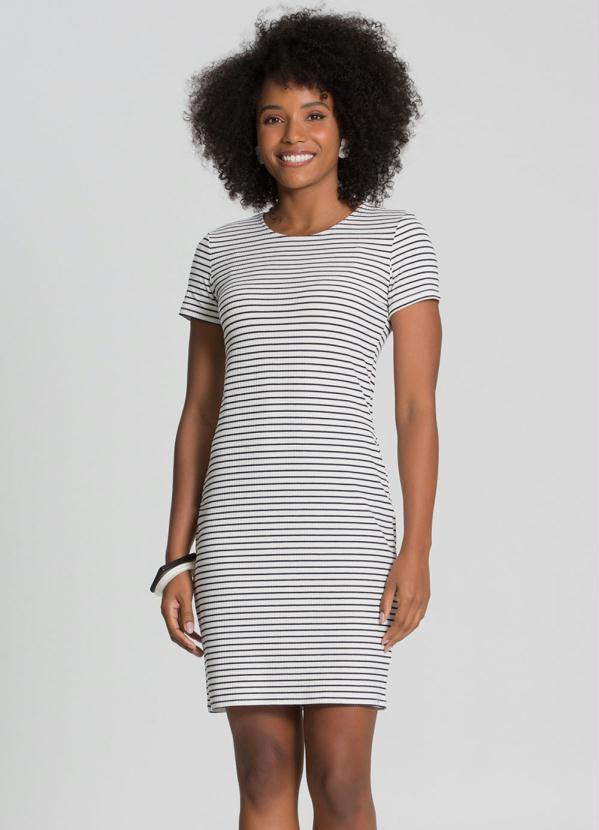 Lunender - Vestido Curto Canelado Azul 1