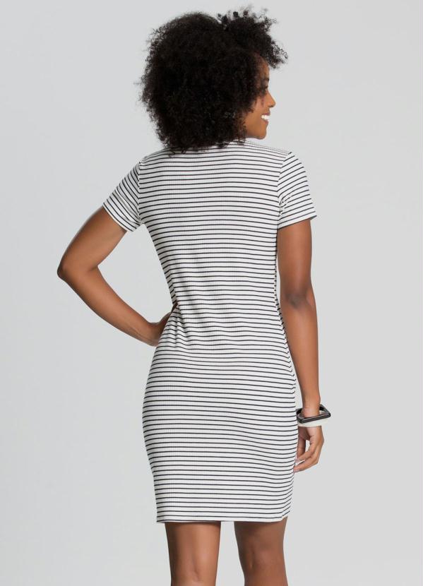 Lunender - Vestido Curto Canelado Azul 2