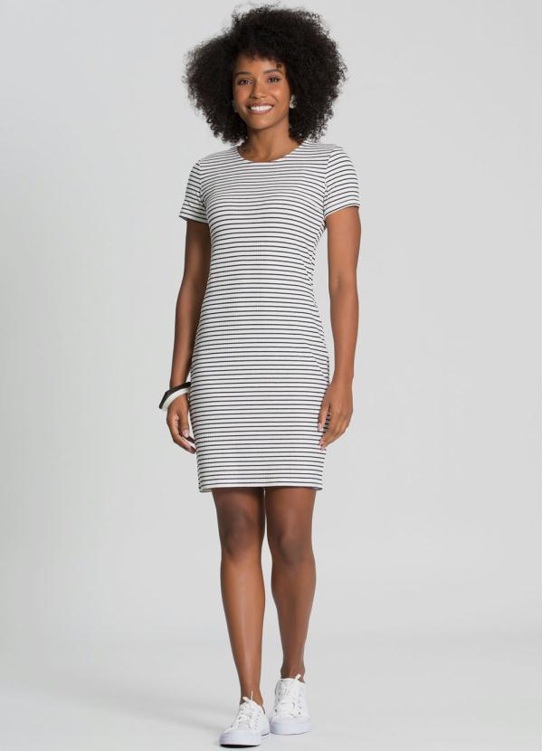 Lunender - Vestido Curto Canelado Azul 3