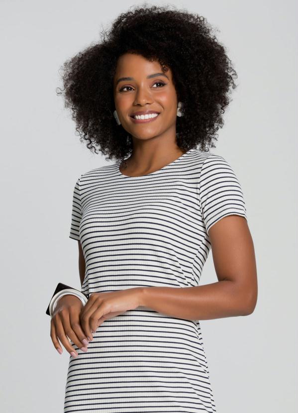 Lunender - Vestido Curto Canelado Azul 5