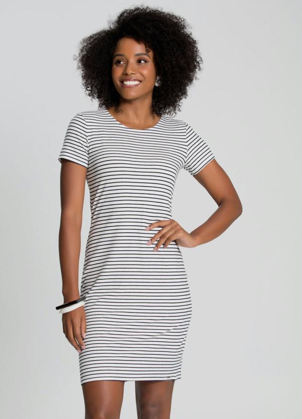 Lunender - Vestido Curto Canelado Azul 6