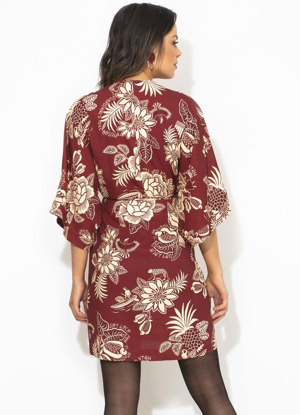 Farm - Vestido Curto de Linho Panamazonia Vermelho 2