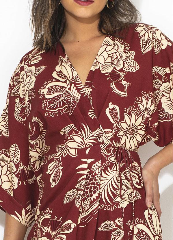 Farm - Vestido Curto de Linho Panamazonia Vermelho 6