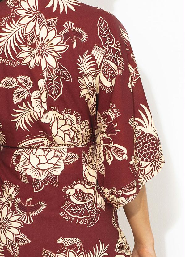 Farm - Vestido Curto de Linho Panamazonia Vermelho 7