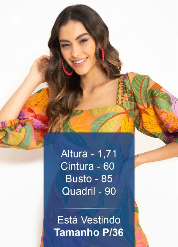 Farm - Vestido Curto de Tricoline Natureza Surreal Amarelo 5