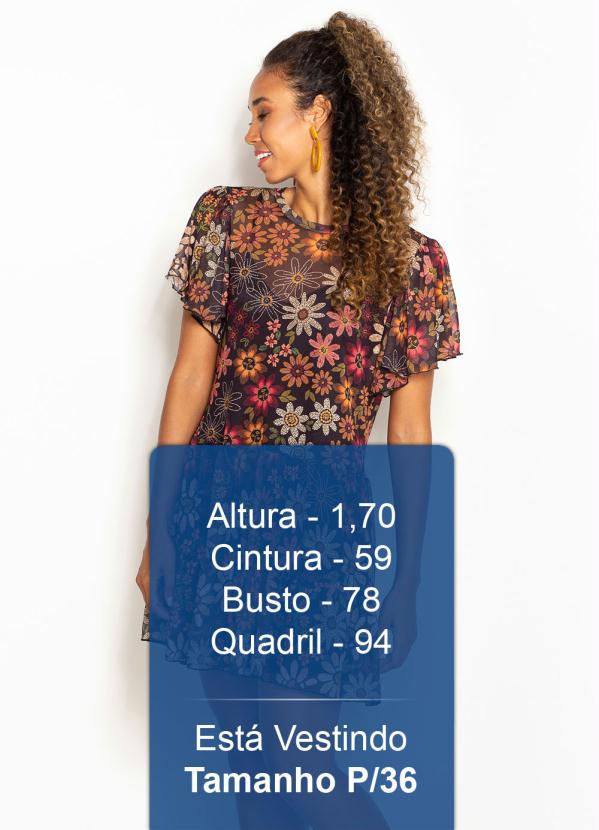 Farm - Vestido Curto de Tule Jardim de Margarida Preto 5