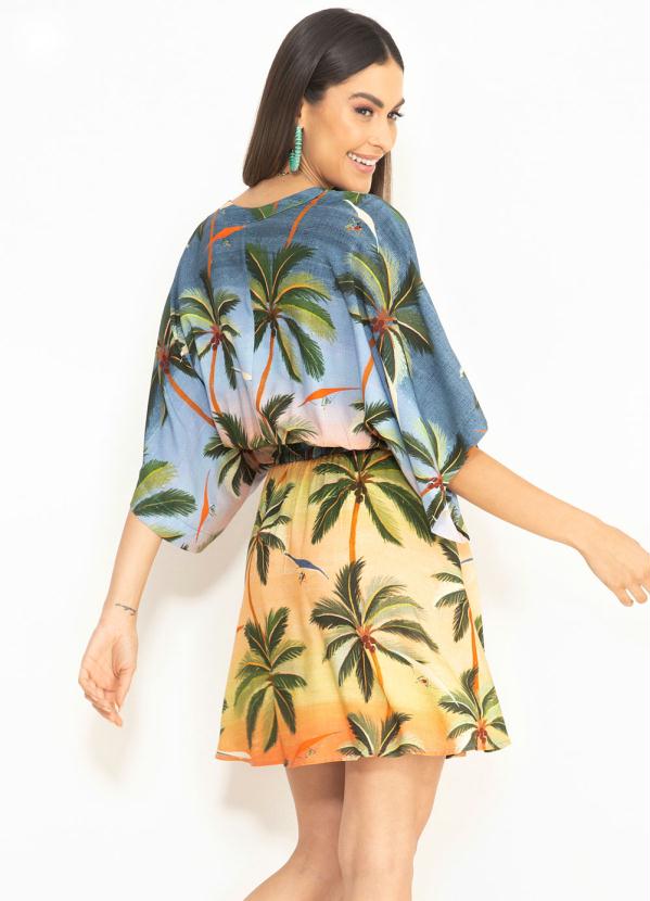 Farm - Vestido Curto de Viscose Voo Livre Estampado 2