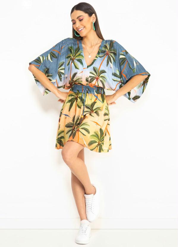 Farm - Vestido Curto de Viscose Voo Livre Estampado 3