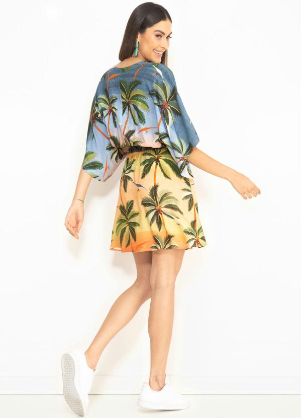 Farm - Vestido Curto de Viscose Voo Livre Estampado 4