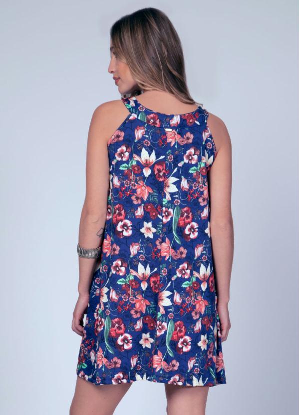 Quintess - Vestido Curto Floral/Azul Soltinho 2