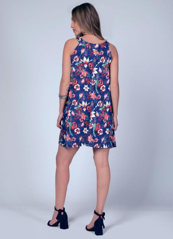Quintess - Vestido Curto Floral/Azul Soltinho 4