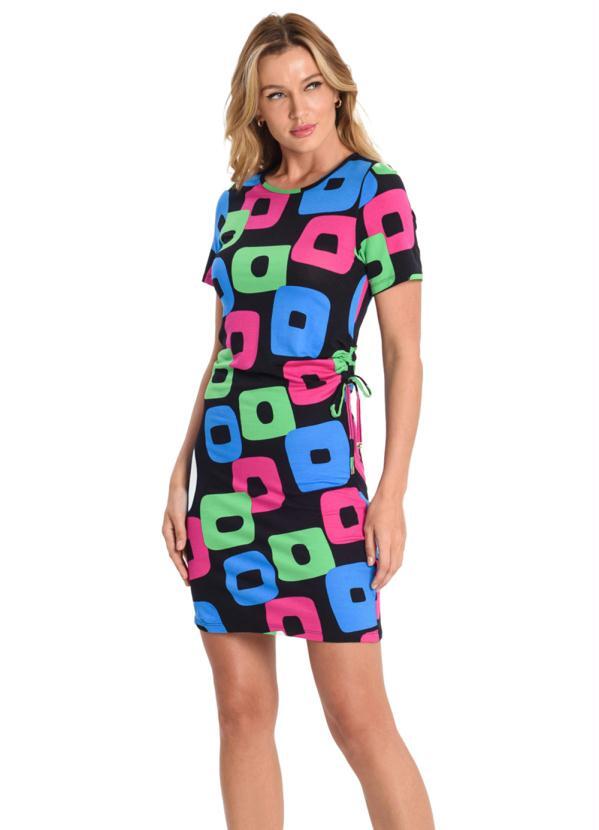 Rovitex - Vestido Curto Formas Preto