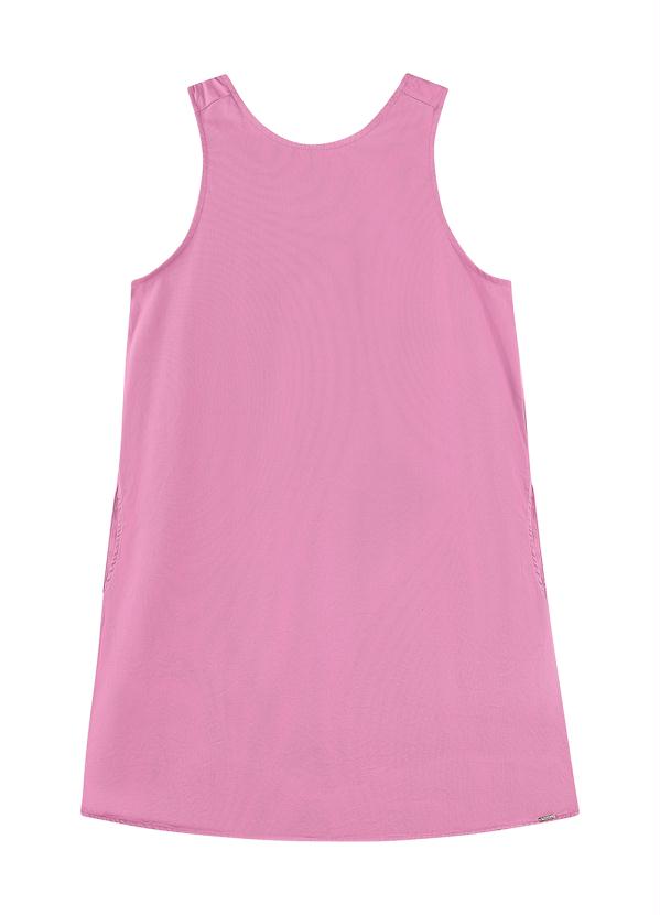 Marialícia - Vestido Curto Liso Rosa