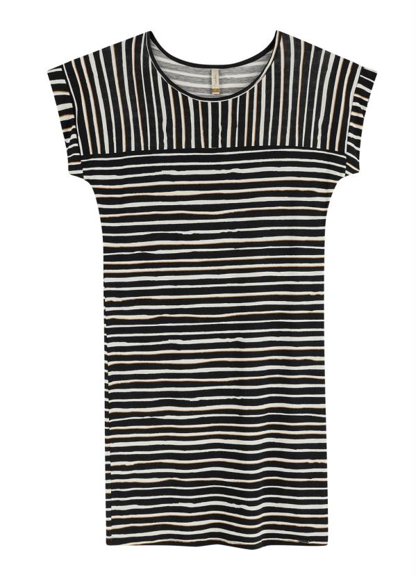 Marialícia - Vestido Curto Listrado Preto 3