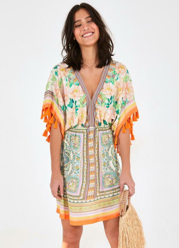 Farm - Vestido Curto Mandalina Estampada