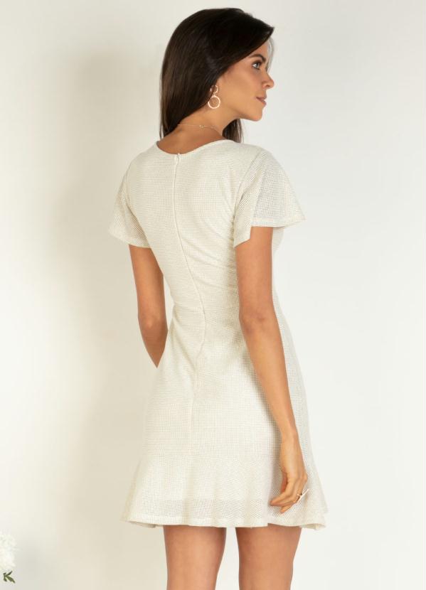 Quintess - Vestido Curto Off White com Babados na Barra 4