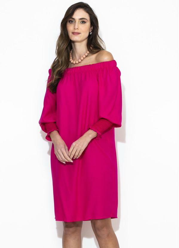 Vestido Curto Ombro a Ombro Rosa - You Premium