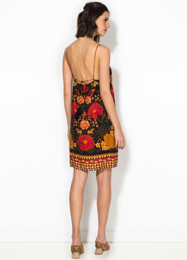 Farm - Vestido Curto Paraíso dos Abacaxis Preto 4