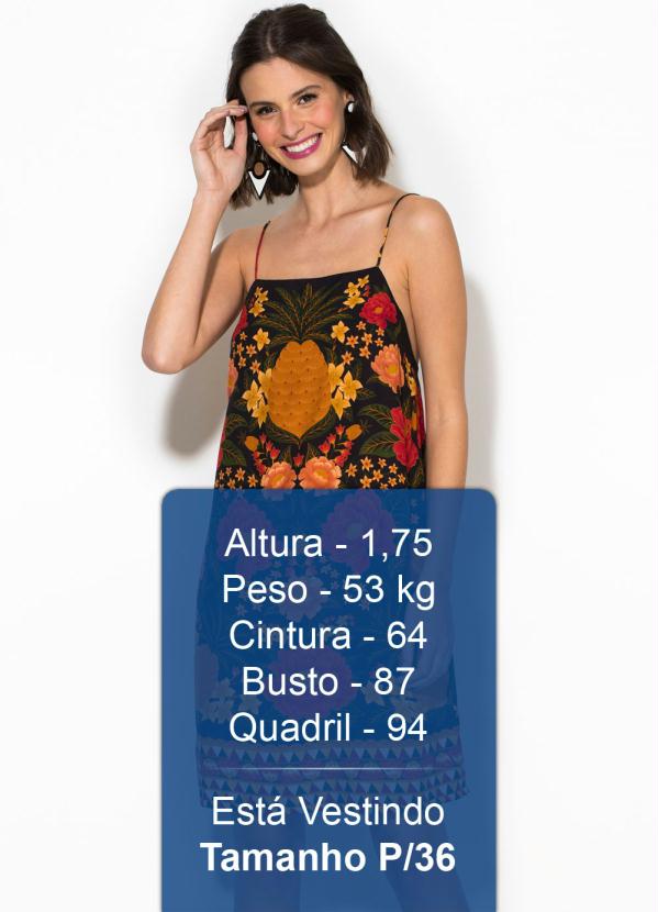 Farm - Vestido Curto Paraíso dos Abacaxis Preto 5