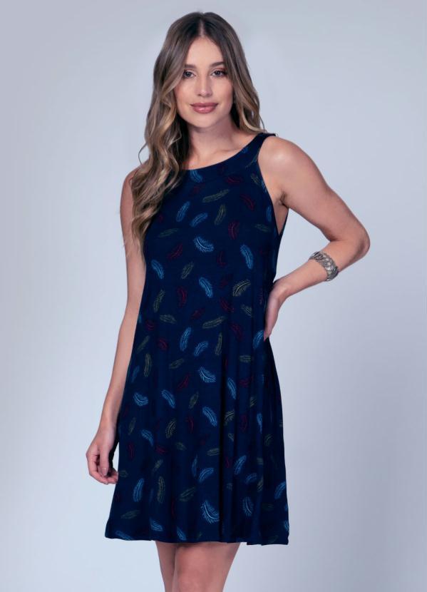 vestido soltinho azul