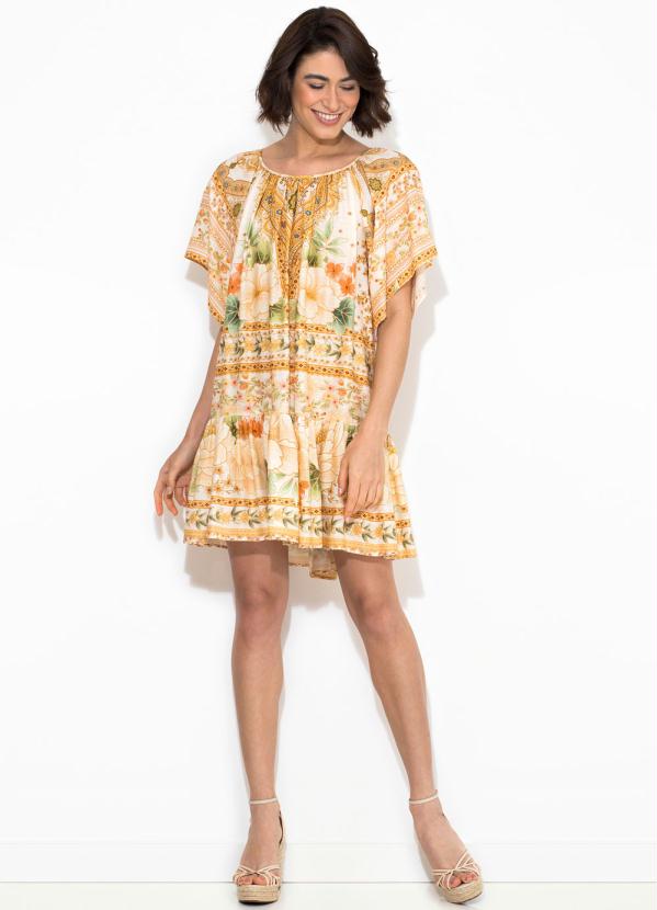 Farm - Vestido Curto Positividade Bege 3