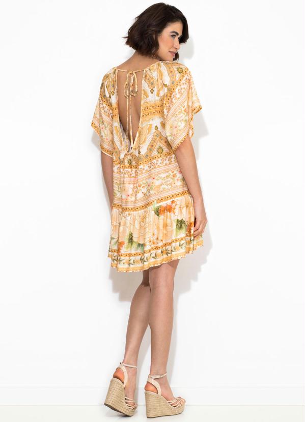 Farm - Vestido Curto Positividade Bege 4