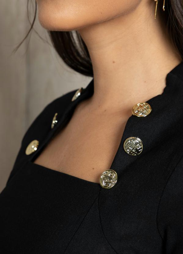 Quintess - Vestido Curto Preto em Tecido de Alfaiataria 6