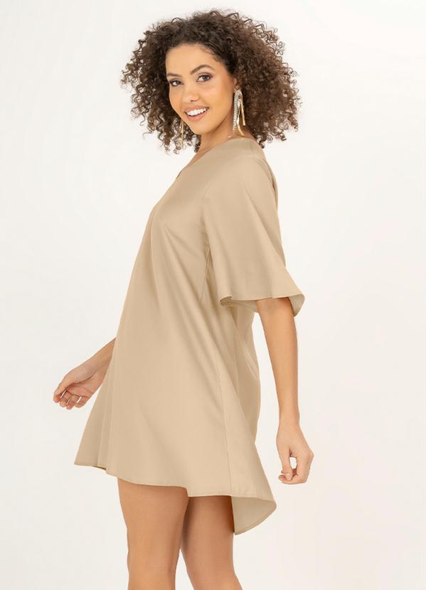 Angel - Vestido Curto Viscose Bege 2