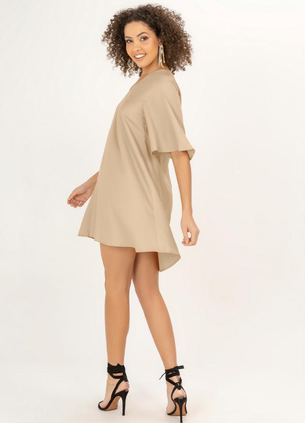 Angel - Vestido Curto Viscose Bege 4