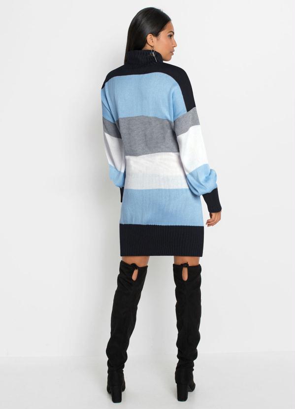 bonprix - Vestido de Tricô Azul/Preta/Mescla/Branca 2