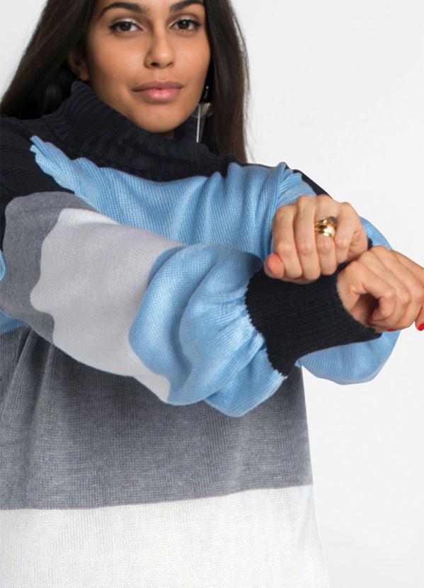 bonprix - Vestido de Tricô Azul/Preta/Mescla/Branca 3