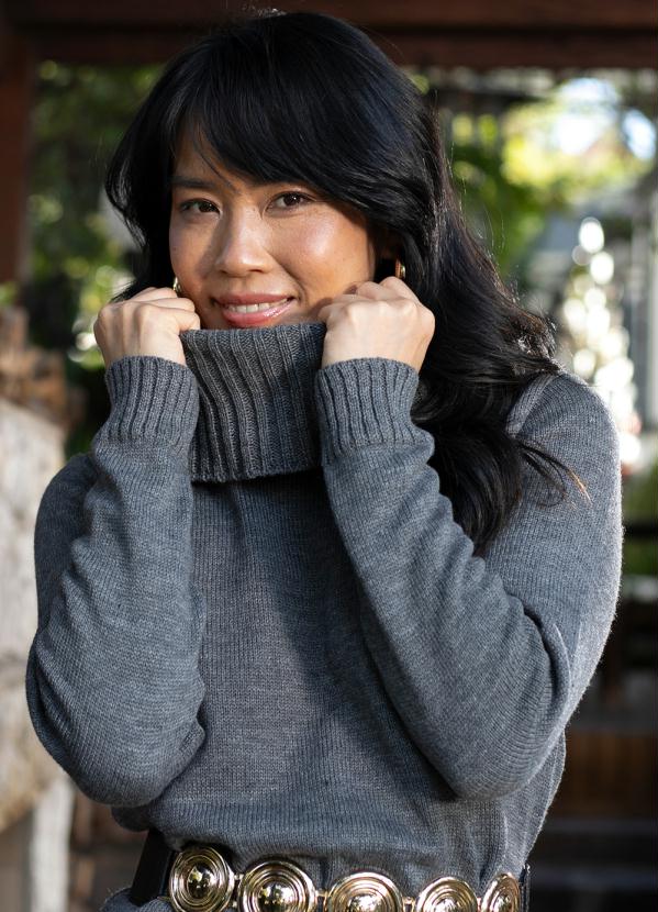 bonprix - Vestido de Tricô com Gola Chumbo 3