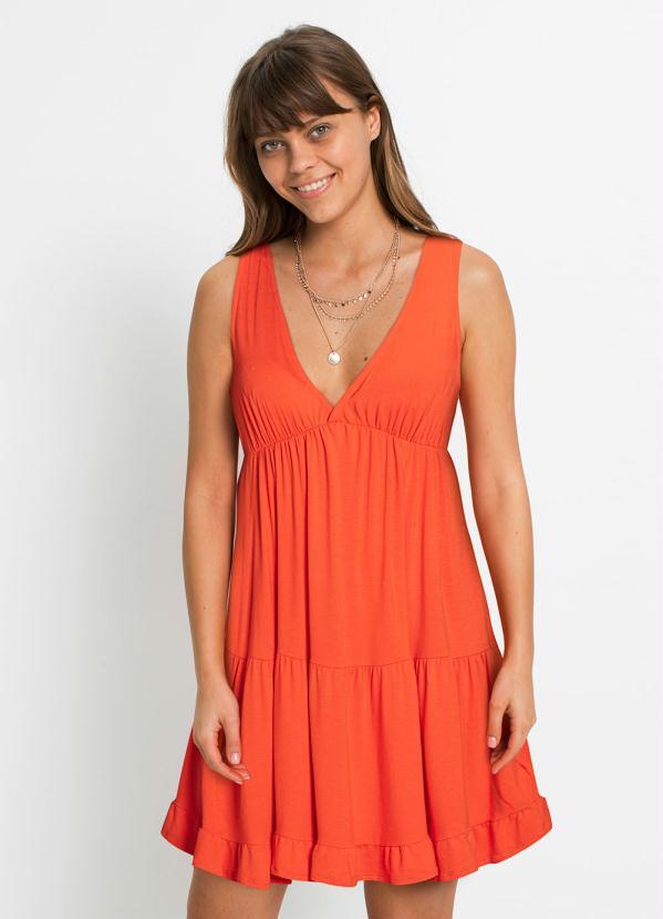 Vestido Decote V Laranja bonprix