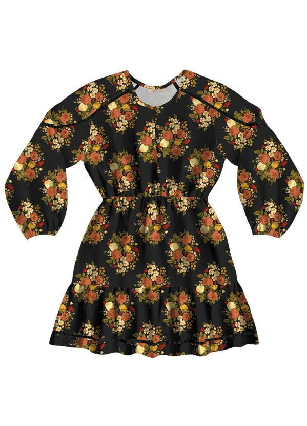 Angel - Vestido Entremeio em Viscose Preto