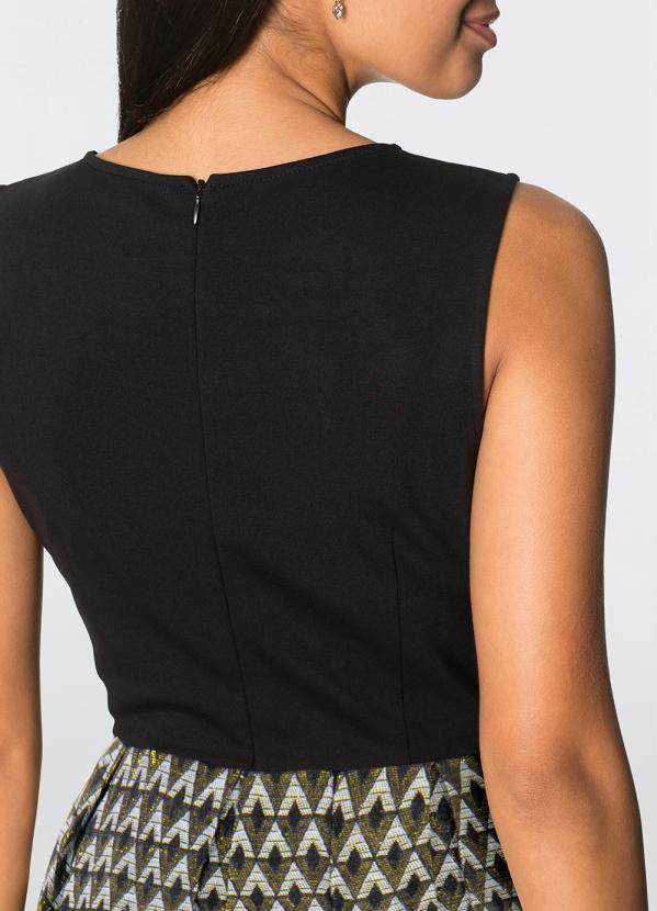 Outlet - Vestido Evasê Brilhante Preto 3