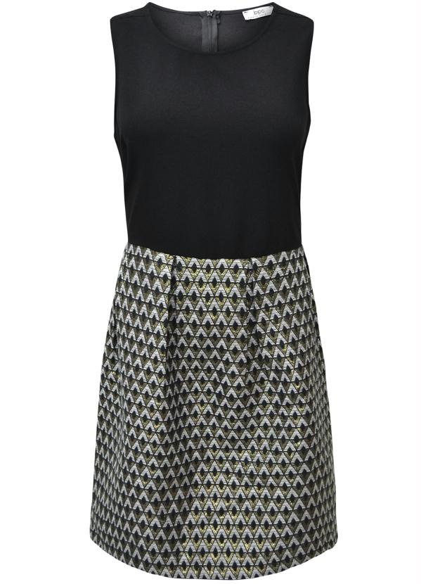 Outlet - Vestido Evasê Brilhante Preto 9