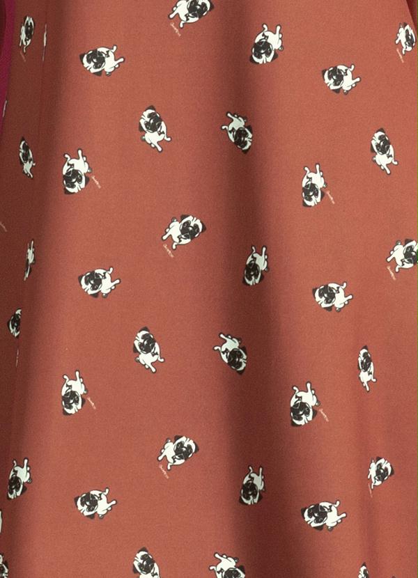 Quintess - Vestido Evasê Estampa de Pugs 3