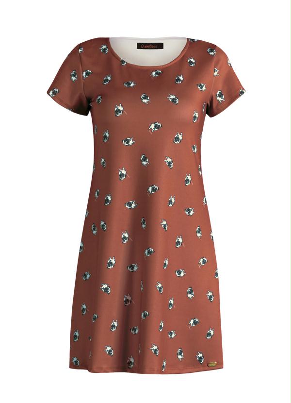 Quintess - Vestido Evasê Estampa de Pugs 4