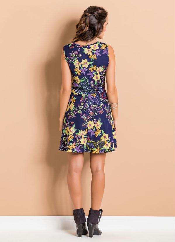 Outlet - Vestido Evasê Floral com Recorte na Cintura 4