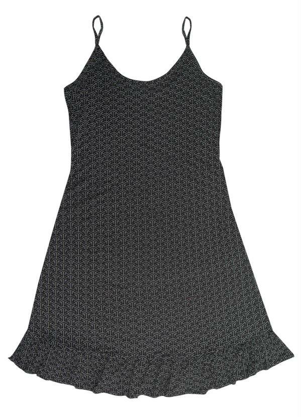 Rovitex - Vestido Feminino Estampado Preto