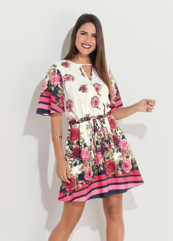 vestido barrado curto