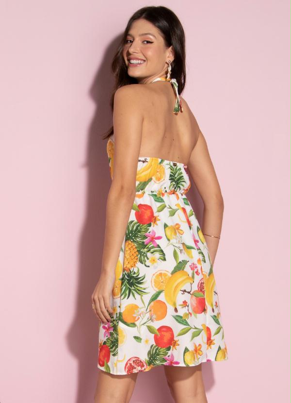 Quintess - Vestido Floral Frutado com Elástico 2