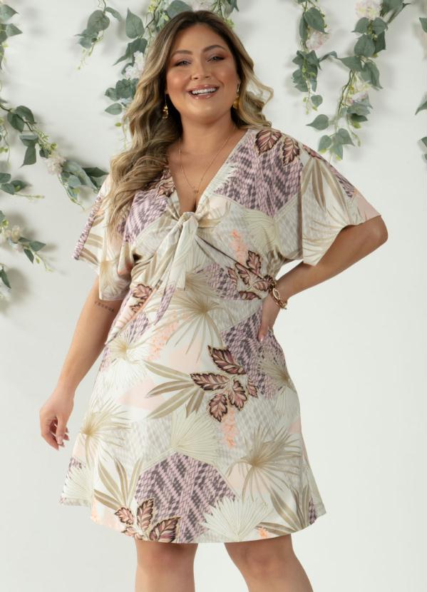 Quintess - Vestido Floral Suave com Amarração Frontal 6