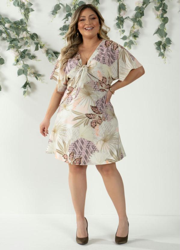 Quintess - Vestido Floral Suave com Amarração Frontal 8