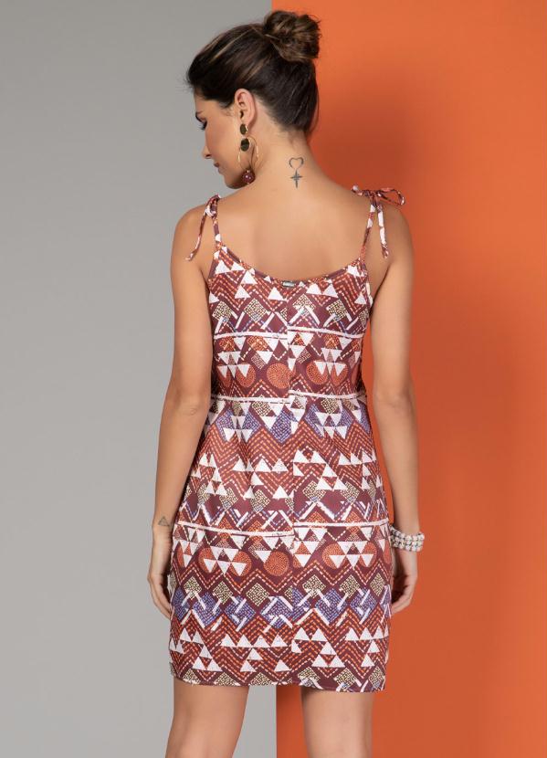 Quintess - Vestido Geométrico de Alças com Botões na Frente 2