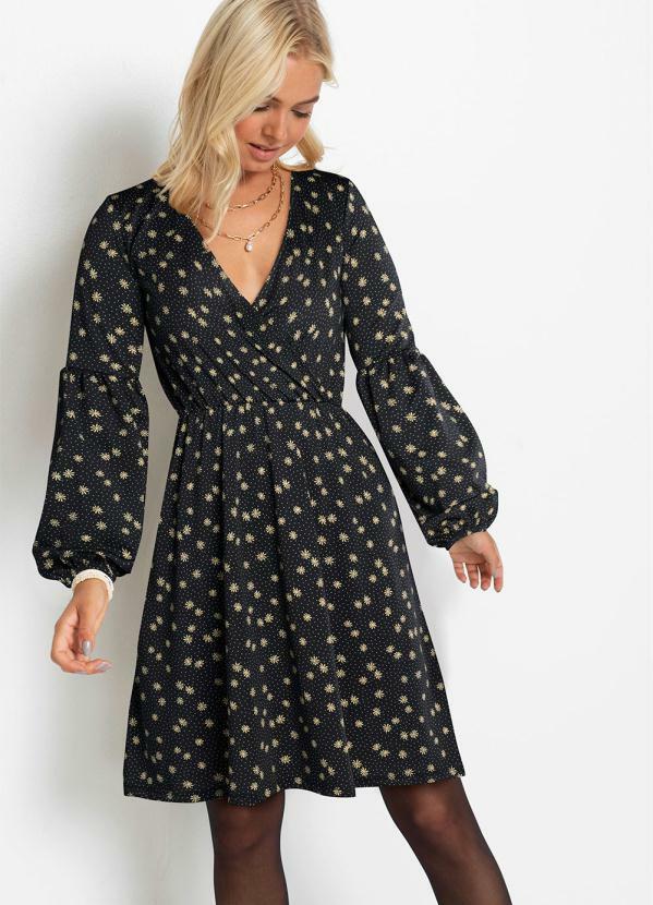 Vestido Manga Bufante Floral Liberty - bonprix Vestido Manga Bufante Floral Liberty - bonprix