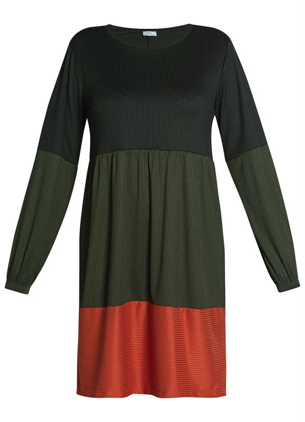 Outlet - Vestido Manga Bufante Preto/Verde 4