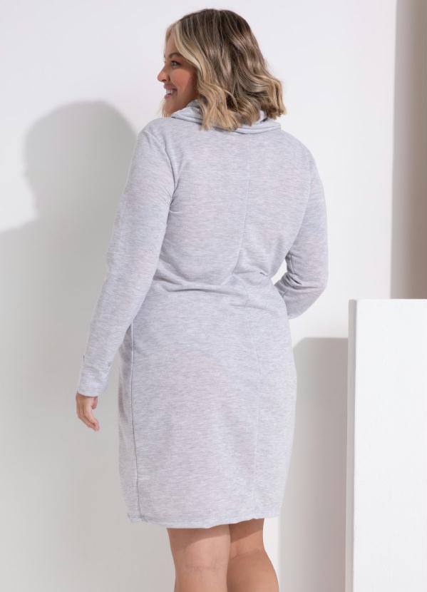 Quintess - Vestido Mescla com Gola Ampla e Bolsos 8