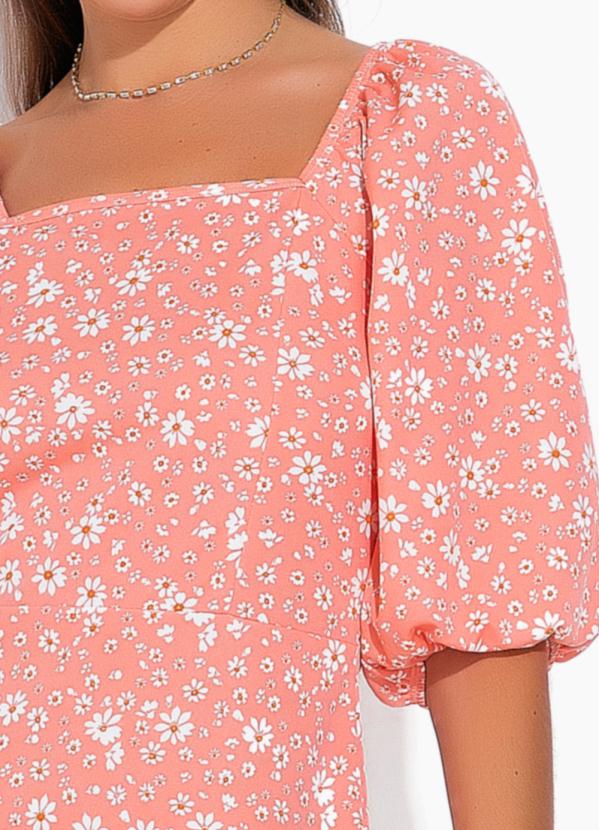 Moda Pop - Vestido Mini Floral com Decote Quadrado 3